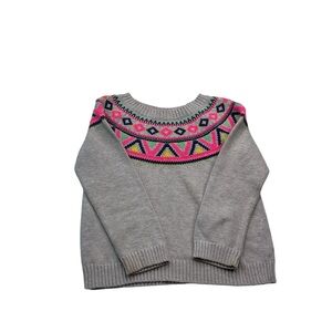 Carter’s Toddler Girls Pull Over Sweater Size 2 Grey Pink Blue